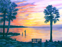 Sunset with Palmettos