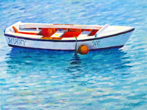 Boat with Orange Buoy